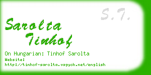 sarolta tinhof business card